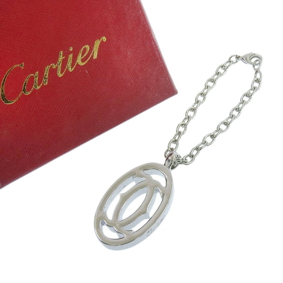 Pre-Owned Cartier Decor 2C Motif Oval Key Ring Charm (Good)