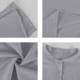 thumbnail image 4 of CCRFTGI Mens Shirts Henley Summer Casual Button Collar Tops Short Sleeve Breathable Beach Boho Mens T-Shirts Gray 5XL, 4 of 6
