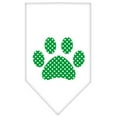 thumbnail image 2 of Pet and Dog Bandana Screen Printed, "Green Swiss Dot Paw", 2 of 10