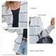 thumbnail image 5 of Suéter de punto transpirable blanco para mujer, talla XL, cárdigan abierto con rayas en la parte delantera, 5 of 6