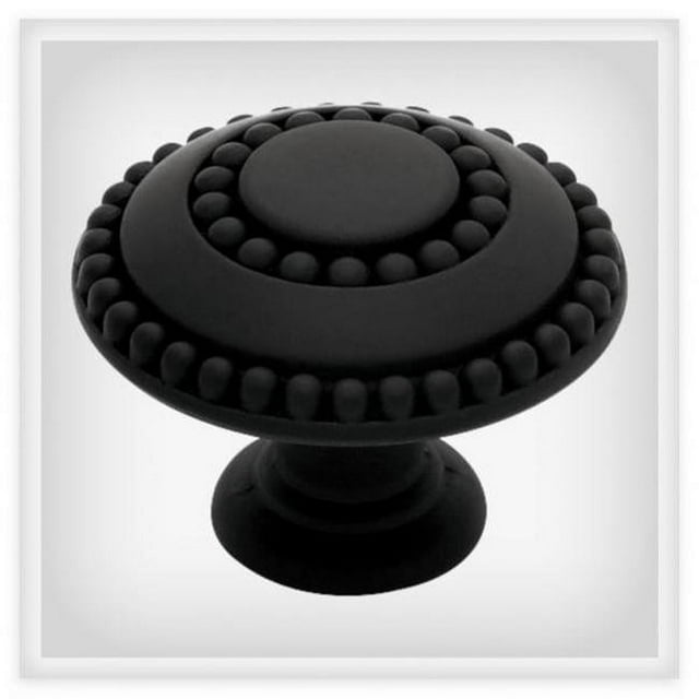 Brainerd & Liberty Hardware 272179 Bouton d'Armoire Ronde Double Perlé de 1,375 Po&44; Noir Mat