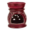 thumbnail image 3 of Oil Diffuser - Red Soapstone Oil Burner Carved 3.25", 3 of 4