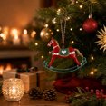 thumbnail image 5 of Iron Rocking Horse Christmas Ornament, Vintage Metal Hanging Pendant, Festive Craft Decor for Xmas Tree Wall Wreath Window Home Indoor Holiday Party Display, 5 of 7