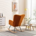thumbnail image 5 of Noble House Takala 31" Teddy Fabric Rocking Glider Nursery Chair, Upholstered Accent Armchair for Living Room, Caramel, 5 of 13