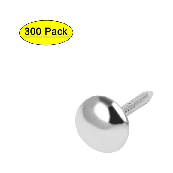 Unique Bargains Leather Sofa Round Head Upholstery Tack Nail Silver Tone 7mm x 14mm 300pcs