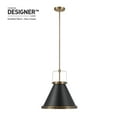 thumbnail image 6 of Novogratz x Globe Electric 1-Light Matte Brass Pendant Light Matte Black Shade, 6 of 9