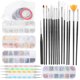 thumbnail image 4 of Juego de Herramientas para manicura pincel para uñas bolígrafo para puntear Kit de cinta decorativa con purpurina y lentejuelas para decoración de uñas ANGGREK Otros, 4 of 8