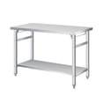 thumbnail image 1 of GloryStar Table Pliante Commerciale en Acier Inoxydable, Capacité de 920 Lb, Tablette Inférieure Réglable pour Traiteur, Cuisine, Atelier, 1 of 7