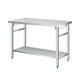 thumbnail image 2 of QinaQin Mesa plegable de acero inoxidable de uso rudo con capacidad de 920 lb, repisa ajustable para restaurante, cocina o uso doméstico, 2 of 7