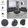 thumbnail image 2 of Dark Grey Corduroy Sofa Set, Modular Sofa and Loveseat, 2 Pieces Modular Sectional Couch Set for Living Room, 2 of 5