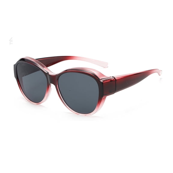 HBMYN Polarized Sunglasses Fit over Glasses for Men Women, Oversized Square Shades Uv Protection Sunglasses Black Red