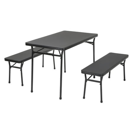 Cosco 3 Piece Indoor Outdoor Table And 2 Bench Tailgate Set