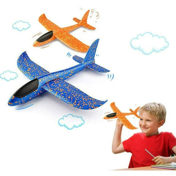 Hweilai Glider, 2 Pieces Ejection Foam Glider, Airplane Toys, Kids Styrofoam Plane, Planes Styrofoam, Manual Throwing Plane, Model Foam Plane