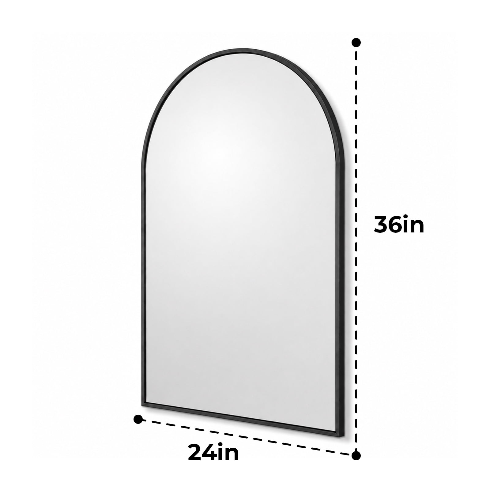 Alvantor Metal Framed Arched Wall Mirror for Bathroom or Bedroom, Modern Decorative Vanity Mirror