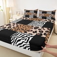 thumbnail image 3 of Homewish Animal Leopard Cheetah Print Twin Sheet Sets 3pcs,Black Brown Twin Fitted Sheet Microfiber,Abstract Plaid Zebra Print Breathable Flat Sheet,Luxury Bedroom Decor, 3 of 7