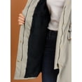 thumbnail image 6 of INSPIRE CHIC Women's Hooded Vegan Down Faux Fur Mid Length Parka Jacket Gray S, 6 of 6