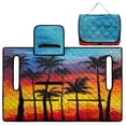 thumbnail image 3 of SEANATIVE Golf Cart Front Seat Covers for EZGO TXT RXV, Lightweight Foldable Club Car Seat Covers, Wear-resistant 2-Person Seater Protector for Golf Cart, Palm Tree Sunset Print, 3 of 7