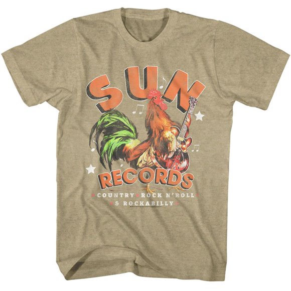 Sun Records Country And Rock Khaki Heather Adult T-Shirt