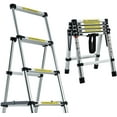 Bowoshen Telescopic Folding 4+5 Steps Aluminium Ladder with Handrail, 1