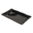 thumbnail image 5 of Pack Of 6 Ridged Matte Black Melamine 2 Partitions Rectangular Sushi Plates, 5 of 9
