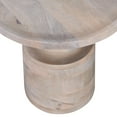 thumbnail image 3 of Benjara Side End Table, 18 Inch Round Top, Pedestal Base, Oak White Mango Wood, 3 of 5