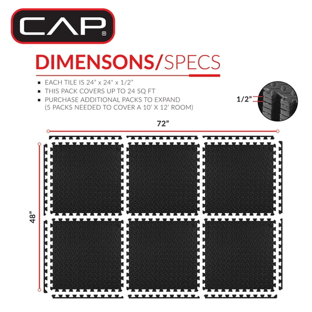 CAP High Density Interlocking Puzzle Mat Set - 22.3