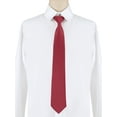 thumbnail image 2 of CORBATA DE HOMBRE PRE-ATADA CON CREMALLERA INSPIRADA EN CHIC PARA EL DÍA DEL PADRE, COLOR SÓLIDO, FORMAL Y CASUAL, AJUSTABLE, ANCHA, COLOR ROJO VINO, LARGA 48 cm/18.9', 2 of 5
