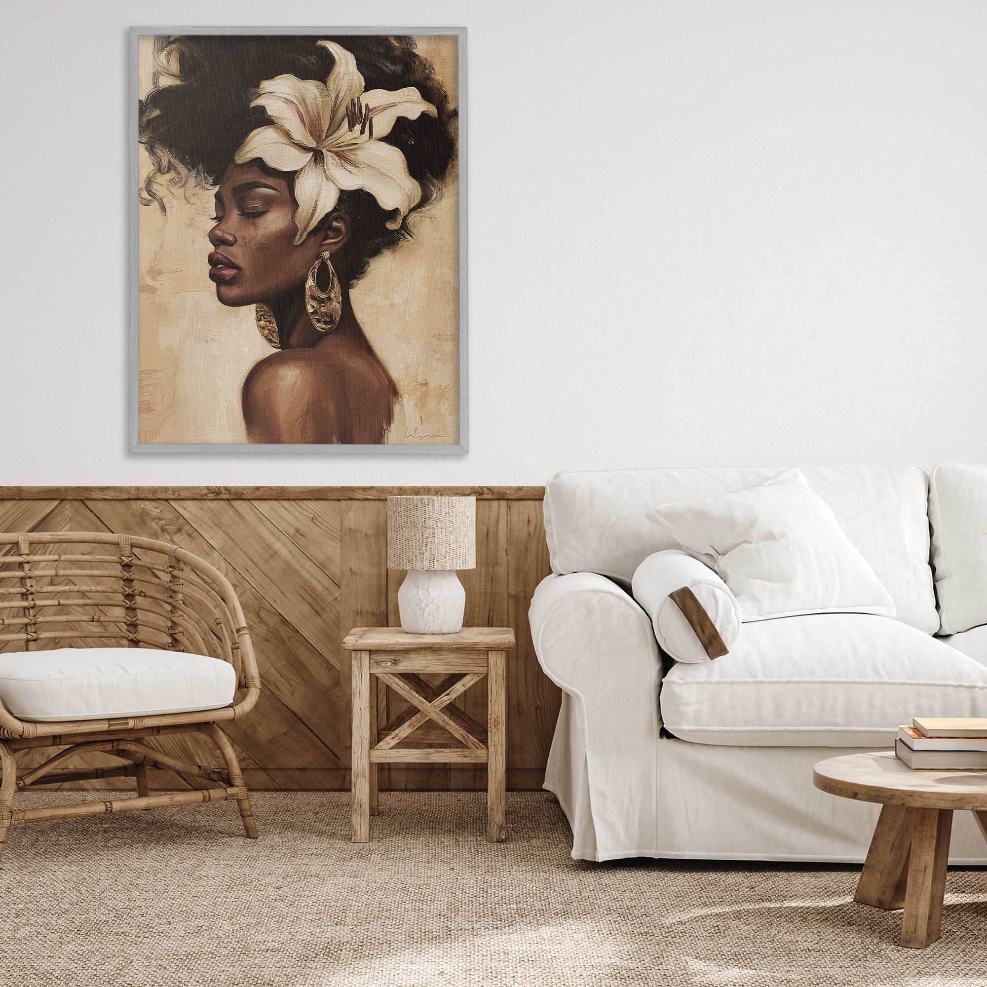 Stupell Industries Nocturne In Ivory Gray Framed Giclee Art, design by Svetlana Aleynikova