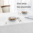 thumbnail image 4 of Waterproof Cotton Linen Tablecloths Rectangle Dining Table Cloth, Wipe Clean Indoor & Outdoor Table Cover for Buffet Party and Banquets, Wrinkle Resistant（60"x70"） Dirty Blue, 4 of 6