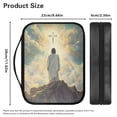 thumbnail image 5 of FKELYI Vintage Jesus Cross Print Bible Cover Faux Leather Church Bible Bag Zippered Book Carrier Bags Portable Book Organizer Holder with Top Handle for Prayer Christian, 5 of 6