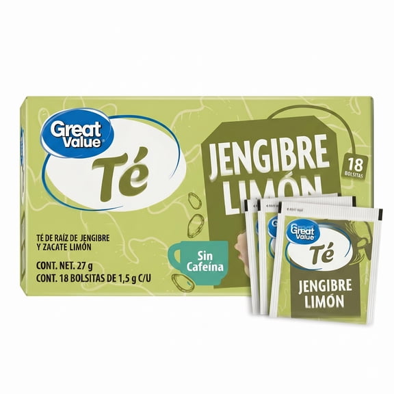 Té de Jengibre y Limón Great Value 18 sobres 1.5 g c /u
