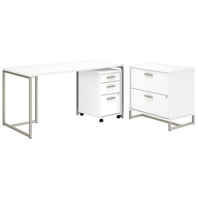 Bush Business Furniture Method by Kathy Ireland 60" Table Desk with File Cabinets