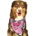thumbnail image 6 of Naloa Panda Heart Valentine Pink Dog Bandanas 1PC Washable Triangle Dog Scarfs Premium Durable Fabric, for Small Medium Large Dogs and Cats, 6 of 6