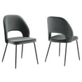 thumbnail image 2 of Modway Nico Performance Velvet Dining Chair Set of 2 in Black Gray, 2 of 8