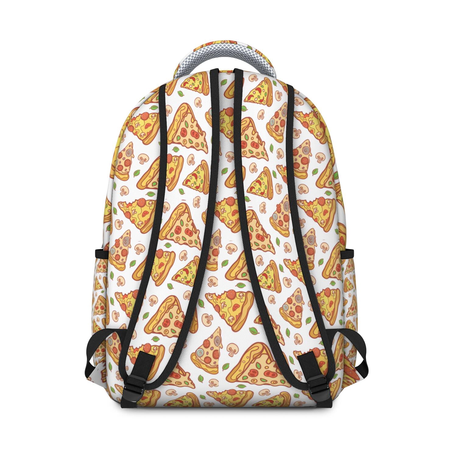 Deliciously Durable Pizza Backpack - Waterproof & Breathable Student Bookbag with Ergonomic Support, Spacious Compartments - Fun Gift for Foodie Teens