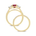 thumbnail image 4 of Everly Women's Created Sapphire Created Ruby 10k Yellow Gold Bridal Set, 4 of 7