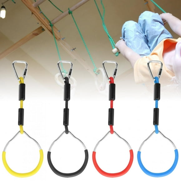 Hanging Rings 4 Pack, Colorful Gymnastic Rings For Kids, Outdoor Backyard Play Sets & Playground Equipment, Swing Bar Monkey Rings, Climbing Rings Warrior Obstacle Course