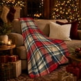 thumbnail image 3 of Classic Red Plaid Tartan Pattern, Dramatic Artistic Scene, Warm Flannel Blanket for Living Room and Reading Nook, Art Lovers person's Day Gift, Artistic Home Decor, 3 of 9