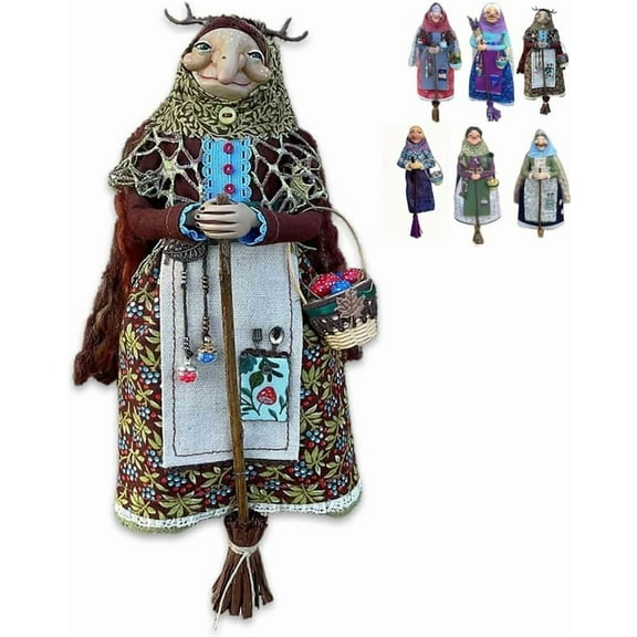Handmade Kitchen Witch Dolls, Kitchens Witches Dolls Kit for Good Luck, Wizard Statues and Figurines, Charm Home Decor, Witches Hanging Doll for Cooking Decoration, Unique Gifts Friends