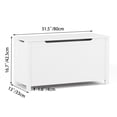 thumbnail image 4 of 39.4" Kids Wooden Toy Box Storage Bench with Safety Hinged Lid for Ages 3+, Toy Chest, Sturdy Entryway Storage Chest with Safety Hinges, Retro Storage Trunk for Living Room, Bedroom, White, 4 of 9