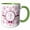 Green/White, variant on 3drose, Elegant Pink and Silver Heart Damask Monogram Letter G, 11oz Two-tone Blue Mug