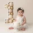 thumbnail image 2 of 2Bunnies Baby Toddler Girls' 6M-3T 3D Flower Petal Bow Tie-Back Bow Dress, 2 of 4