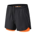 thumbnail image 5 of Mens 2 In 1 Running Shorts Quick Dry Athletic Shorts With Liner, Workout Shorts With Zip Pockets And Towel Loop Double-Layer Fitness Shorts To Prevent Exposure Orange XL, 5 of 7