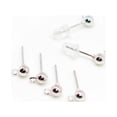 thumbnail image 4 of simhoa 50x White Ball Ear Pin Studs Earring Posts with Loop Jewelry Making Supplies White K, 4 of 8