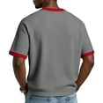 thumbnail image 3 of Iaqnaocc Shirts for Men 250 Anniversary Usa Shirt Vintage Waffle 250 Years America Shirt Independence Day V Neck Anniversary Summer 250th Anniversary Patriotic Tee Gray L, 3 of 3