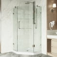 thumbnail image 2 of VIGO Piedmont 36 in. L x 36 in. W x 77 in. H Frameless Hinged Neo-angle Shower Enclosure in Brushed Nickel with Clear Glass, 2 of 12