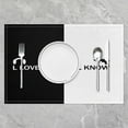 thumbnail image 2 of Valentine''s Day Placemats Set of 4 12"x18" Kids Black and White Side Placemats for Dining Table Indoor Outdoor Kitchen Love You Table Mats Placemat Gift for Couple Decor Table Place Mats, 2 of 4