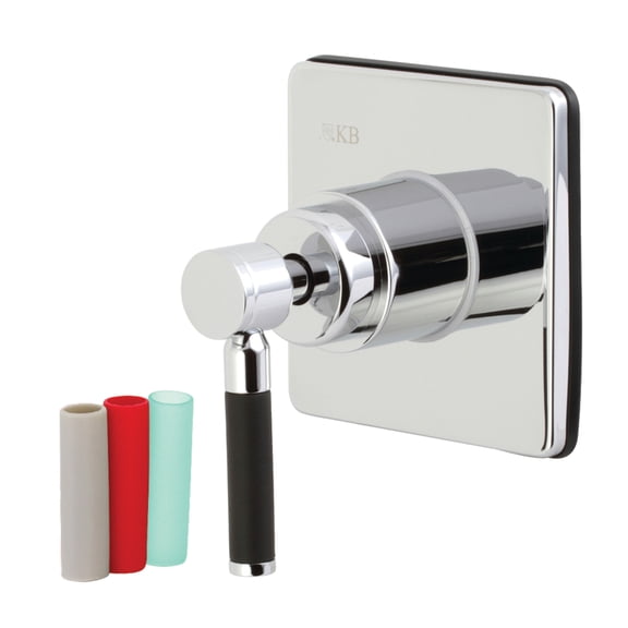 Kingston KS3041DKL Kaiser Single-Handle Three-Way Diverter Valve with Square Trim Kit in Polished Chrome