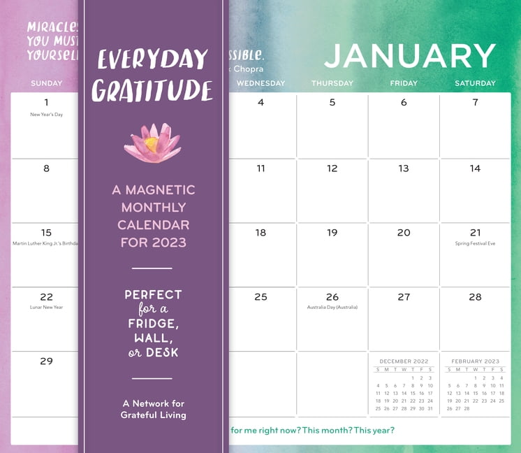 Everyday Gratitude A Monthly Wall Calendar 2023 Perfect for