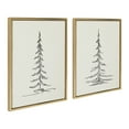 thumbnail image 2 of Kate and Laurel Sylvie Minimalist Evergreen Trees Sketch Framed Canvas Wall Art Set by The Creative Bunch Studio, 2 Piece 18x24 Bright Gold, Minimal Christmas Tree Sketch Art, 2 of 6